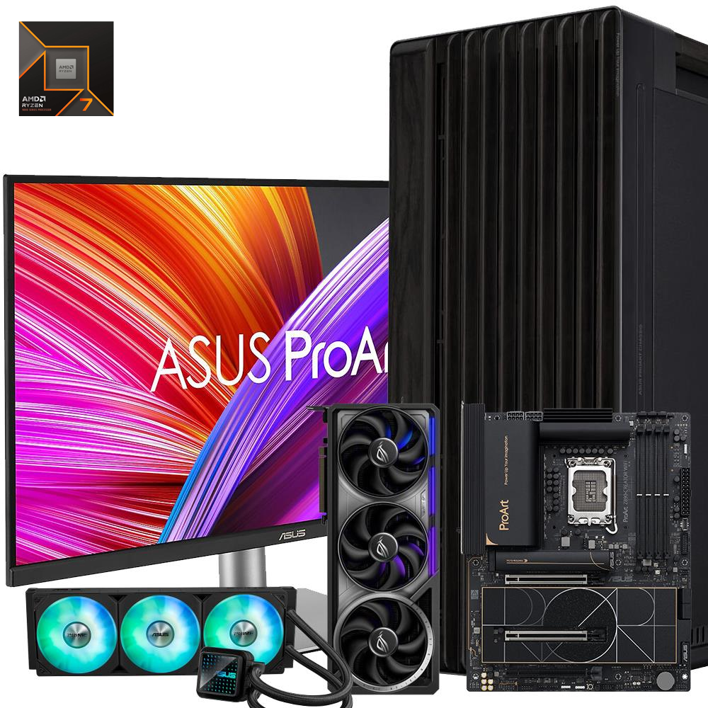 Proart Gaming AMD Ryzen 7 9800X3D 96GB 2TB M.2 RTX5080 ROG ASTRAL W11P ASUS PA279CRV ASUS PROART 27 4K IPS HDR