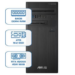 Asus ExpertCenter D5 Tower D500TD i5 12400 64GB DDR4 4TB M.2 SSD RTX A2000 ADA 16GB W11P Desktop