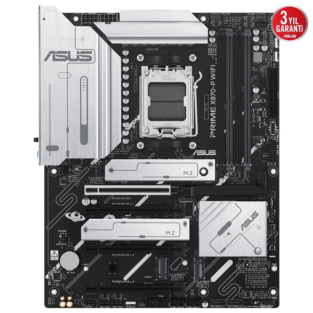 Asus PRIME X870-P WIFI AM5 DDR5 USB4 M.2 RGB 2.5G LAN ATX Anakart 90MB1IS0-M0EAY0