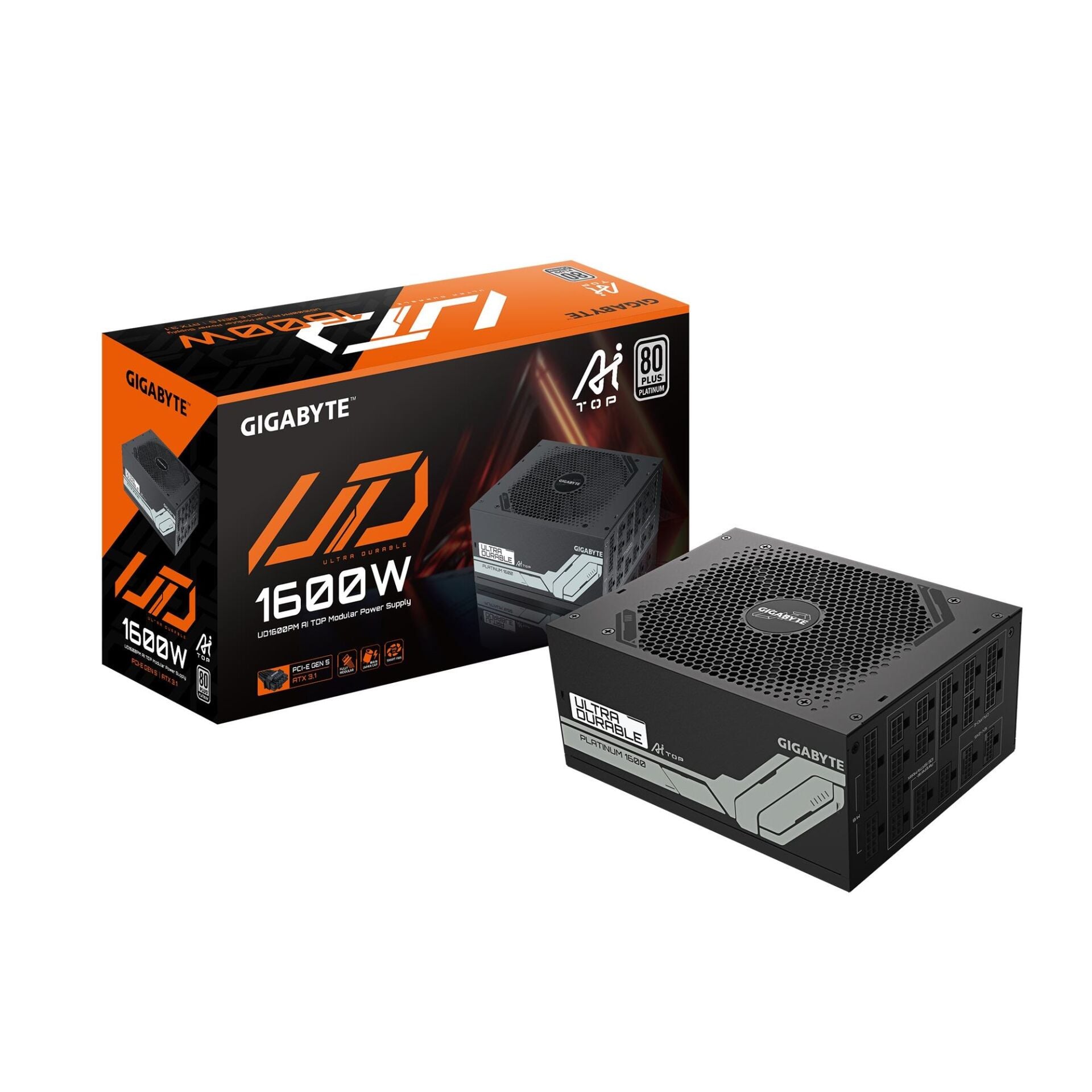 GİGABYTE 1600W UD1600PM PG5 AI TOP 80+ PLATİNUM TAM MODÜLER GEN5 GÜÇ KAYNAĞI
