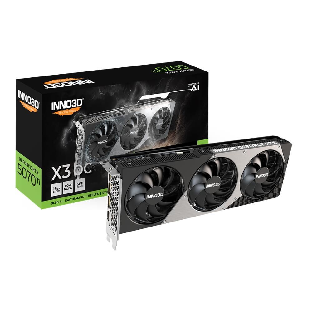 INNO3D RTX5070Tİ X3 OC 16GB 256BİT GDDR7 3X DP, HDMI, DLSS 4, NVIDIA REFLEX 2 N507T3-16D7X-176068N EKRAN KARTI