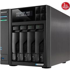 Asustor AS6704T intel N5105 4 Yuvalı 4GB DDR4 M.2 X4 PCIE X1 2.5 GBE X2 USB 3.2 X3 NAS Cihazı