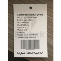 Mybek MB-ET-A220 Notebook Çantası 15.6 Inç
