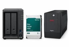SYNOLOGY 2 yuvalı NAS Tower + 2 adet 6TB disk + APC EASY UPS 1600VA