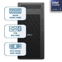 Dell Pro Max Tower T2 FCT2250_15 Ultra 9 285K 32GB DDR5 1TB m.2 SSD RTX 2000 ADA 16GB W11P İş İstasyonu