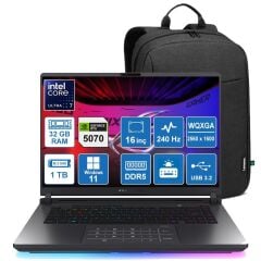 ASUS ROG STRİX G16 G615LR-S5211 ULTRA 7-255HX/32GB/1TB/RTX5070Tİ/W11P/16'' WQXGA 240HZ TAŞINABİLİR BİLGİSAYAR