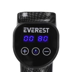 EVEREST EV-MT51 12V DİJİTAL KARBON FİBER/SİYAH 2500 MAH KABLOSUZ PROFESYONEL SPORCU MASAJ ALETİ