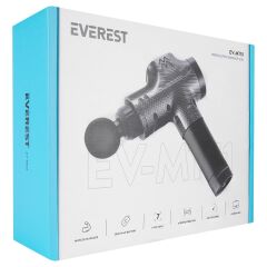EVEREST EV-MT51 12V DİJİTAL KARBON FİBER/SİYAH 2500 MAH KABLOSUZ PROFESYONEL SPORCU MASAJ ALETİ