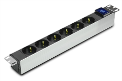 Schuko (Alman / DIN 49440) Soketli Volt/Ampermetre Modüllü PDU