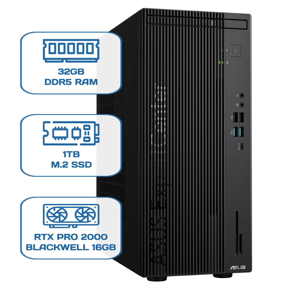 Asus ExpertCenter D701MER-7147003290 i7 14700 32 GB DDR5 1 TB M.2 SSD RTX PRO 2000 BLACKWELL 16GB W11P Desktop''