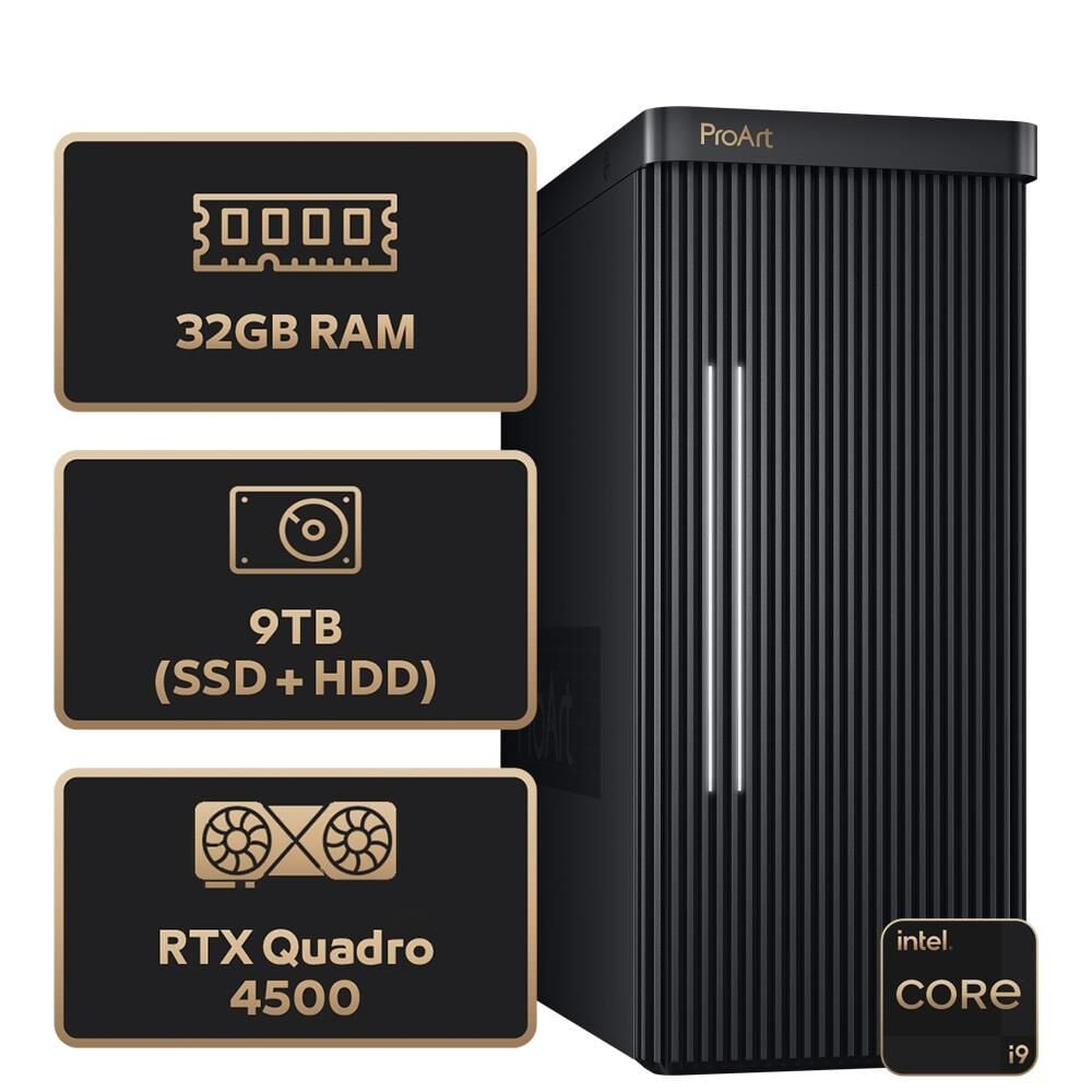 ASUS PROART PD500TE-913900258X Intel Core i9-13900 - 32GB RAM - 1TB M.2 SSD - 8TB HDD - RTX Quadro 4500 20GB - W11P