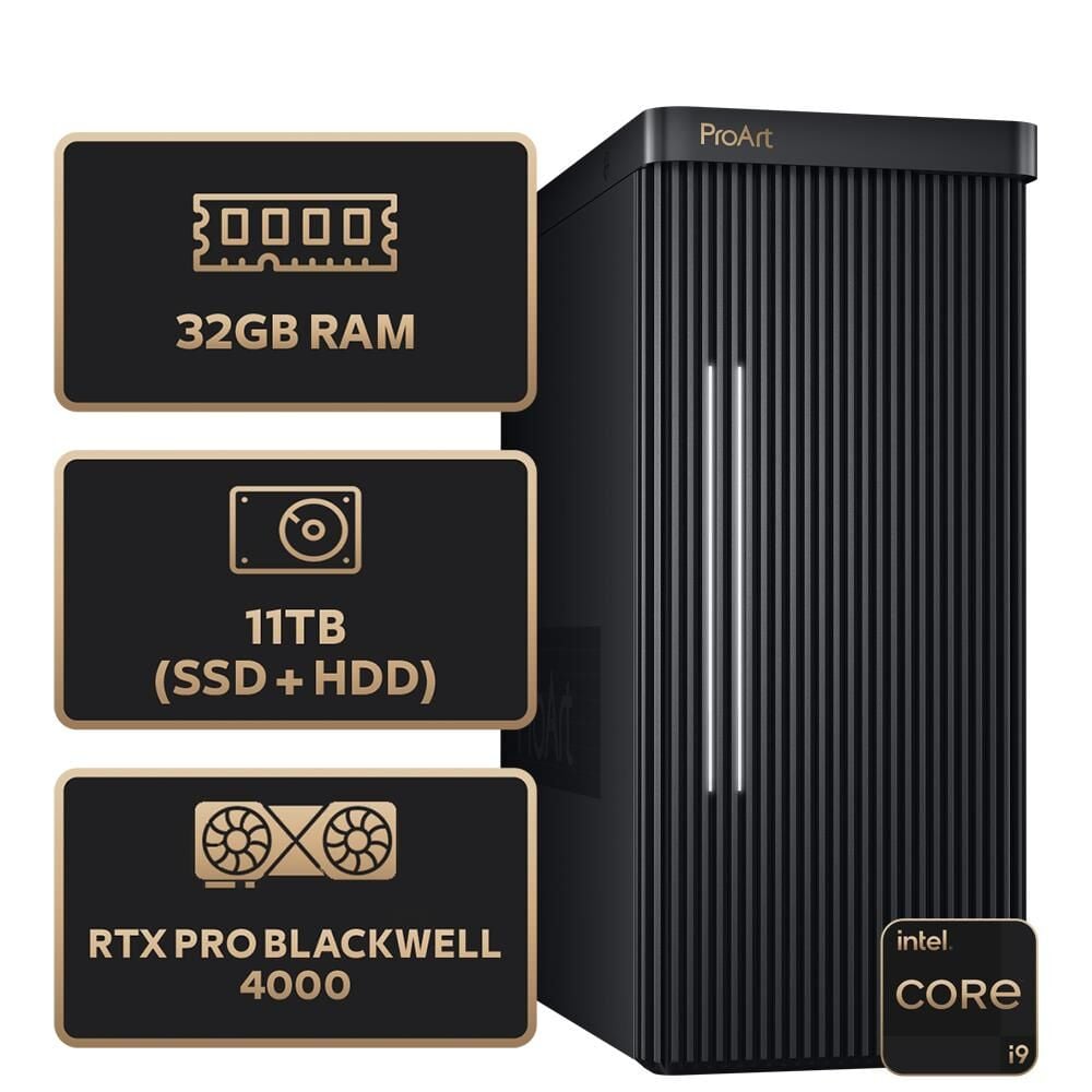 ASUS PROART PD500TE-913900258X Intel Core i9-13900 - 32GB RAM - 1TB M.2 SSD - 10TB HDD - RTX PRO BLACKWELL 4000 24GB - W11P