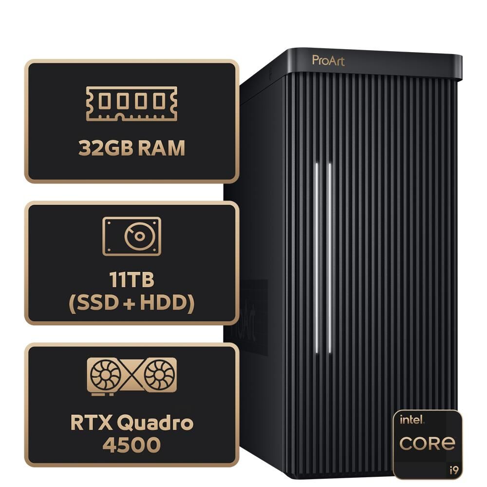 ASUS PROART PD500TE-913900258X Intel Core i9-13900 - 32GB RAM - 1TB M.2 SSD - 10TB HDD - RTX Quadro 4500 20GB - W11P