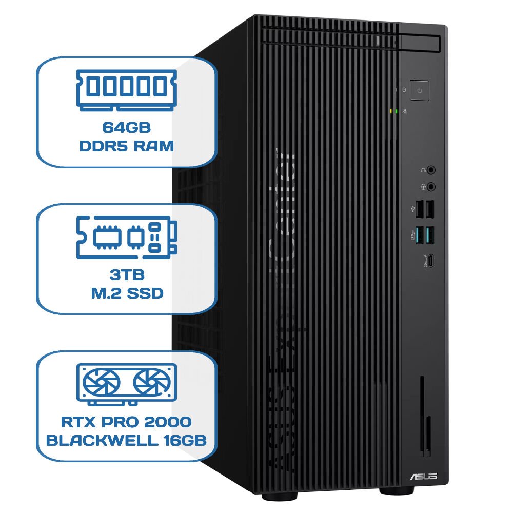 Asus ExpertCenter D701MER-7147003290 i7 14700 64 GB DDR5 3 TB M.2 SSD RTX PRO 2000 BLACKWELL 16GB W11P Desktop