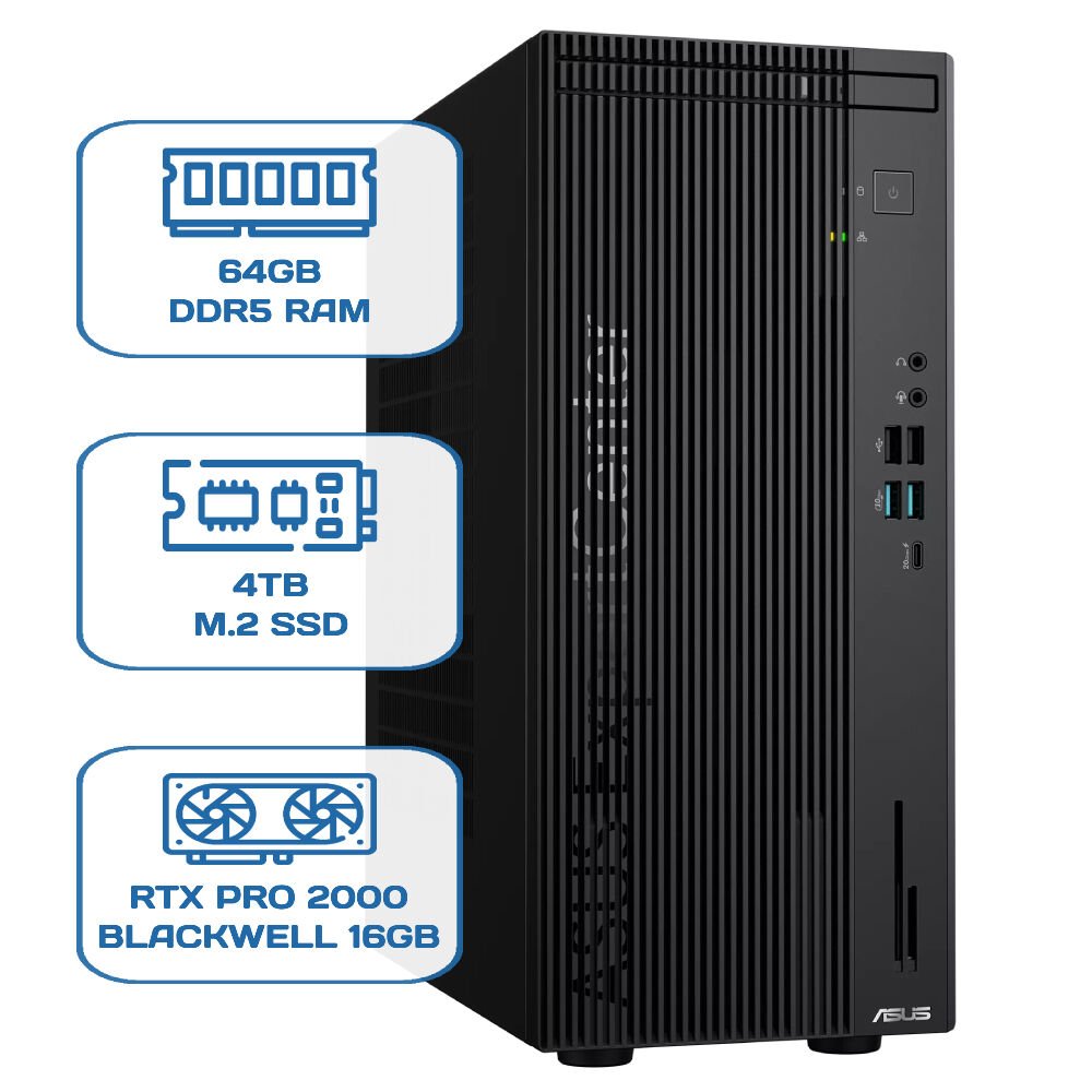Asus ExpertCenter D701MER-7147003290 i7 14700 64 GB DDR5 4 TB M.2 SSD RTX PRO 2000 BLACKWELL 16GB W11P Desktop