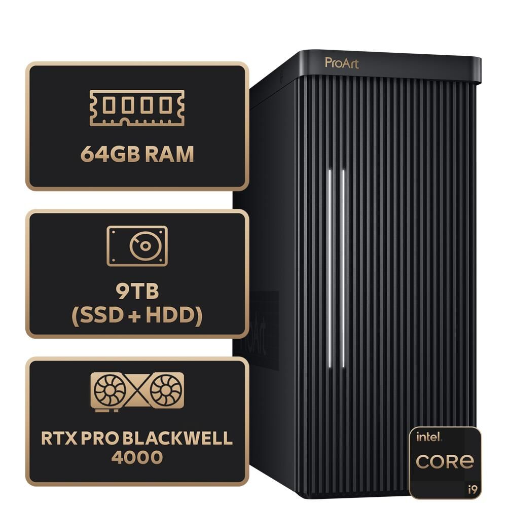 ASUS PROART PD500TE-913900258X Intel Core i9-13900 - 64GB RAM - 1TB M.2 SSD - 8TB HDD - RTX PRO BLACKWELL 4000 24GB - W11P