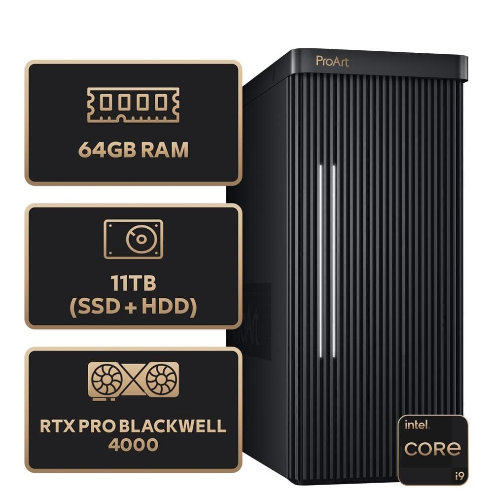 ASUS PROART PD500TE-913900258X Intel Core i9-13900 - 64GB RAM - 1TB M.2 SSD - 10TB HDD - RTX PRO BLACKWELL 4000 24GB - W11P