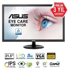 ASUS VP228DE 21.5''FHD 1920X1080 5MS VGA EYECARE SİYAH LED MONİTÖR 90LM01K0-B04170