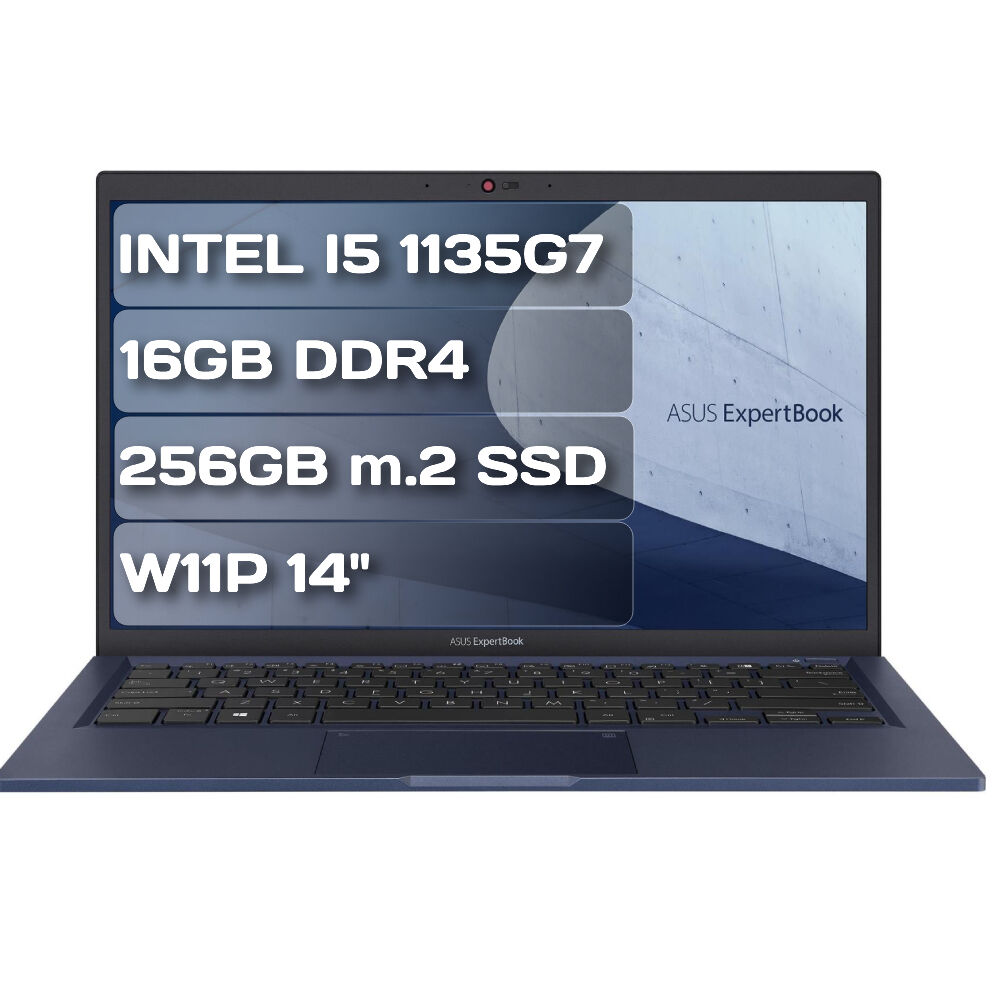 Asus ExpertBook B1 B1400CEAE-EK4145 i5 1135G7 16GB DDR4 256GB M.2 SSD W11P 14'' FHD Taşınabilir Bilgisayar