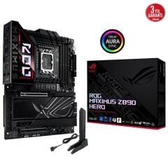 ASUS MB ROG MAXIMUS Z890 HERO LGA1851 DDR5 8800 HDMI 2XUSB4 6X M2 USB3.2 WIFI 7 + BT AURA RGB 5GBİT + 2.5GBİT LAN ATX ANAKART 90MB1ID0-M0EAY0