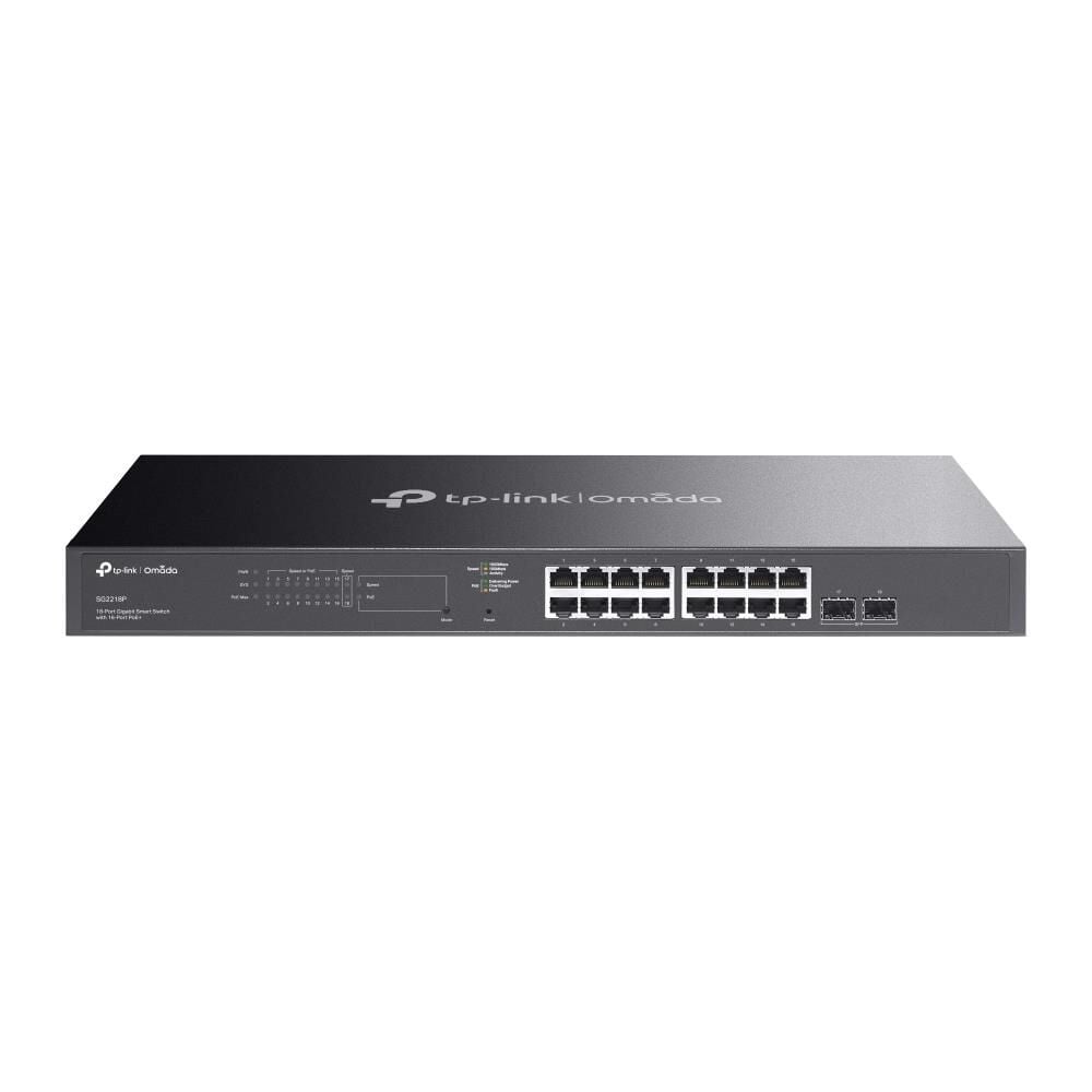 TP-LINK TL-SG2218P 150W 16GE SMART POE SWITCH 2 SFP L3 STATIC ROUTING-4K VLAN METAL SWTİCH