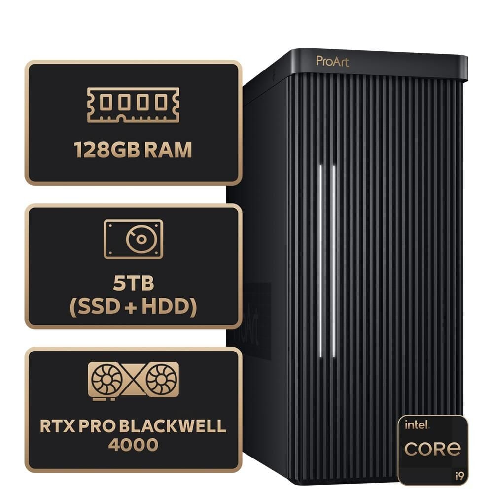 ASUS PROART PD500TE-913900258X Intel Core i9-13900 - 128GB RAM - 1TB M.2 SSD - 4TB HDD - RTX PRO BLACKWELL 4000 24GB - W11P