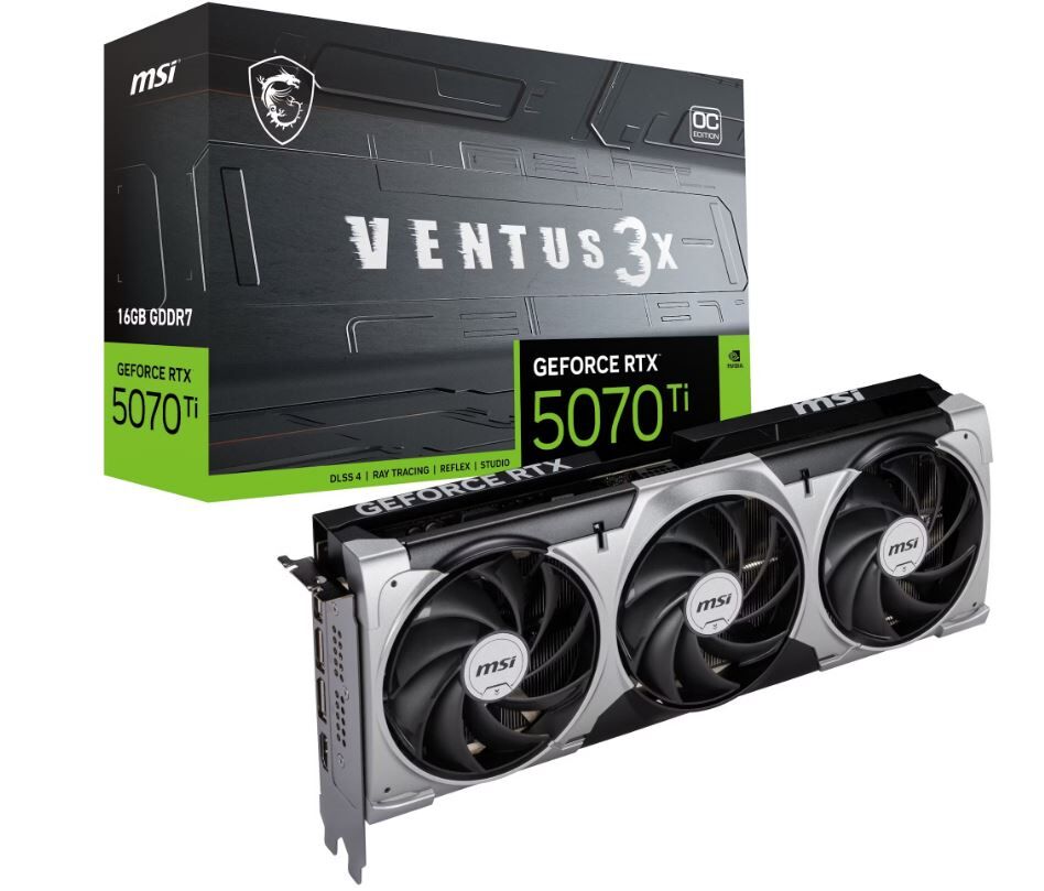 MSI GEFORCE RTX 5070Tİ VENTUS 3X OC 16GB GDDR7 256 BİT DLSS 4 EKRAN KARTI GT507T-16V3C/912-V531-083