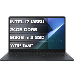 Asus ExpertBook B1503CVA-I716G512B3D i7 1355U 24GB DDR5 512GB M.2 SSD W11P 15.6'' Taşınabilir Bilgisayar