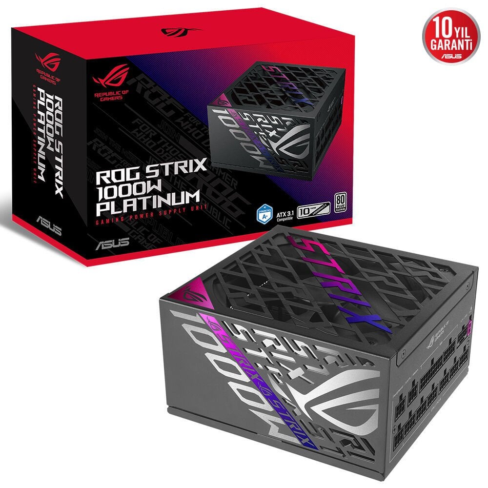 ASUS ROG STRIX 1000W 80+ PLATINUM 1000P TAM MODÜLER POWER SUPPLY ROG-STRIX-1000P-GAMING 90YE00W1B0NA00