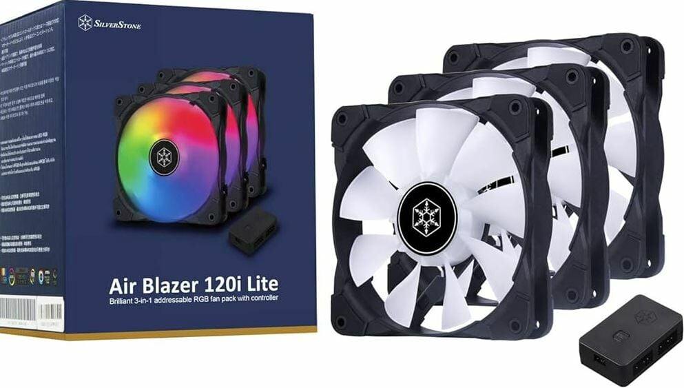 SİLVERSTONE AİR BLAZER 120I LİTE ARGB 3X12CM ADRESLENEBİLİR KASA FANI SETİ (ARGB KONTROLCÜ DAHİL) (SST-AB120I-ARGB)