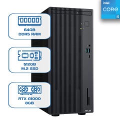Asus ExpertCenter P500 P500MV-I513428512B0D i5 13420H 64 GB DDR5 512 GB M.2 SSD RTX A1000 8GB W11P Desktop