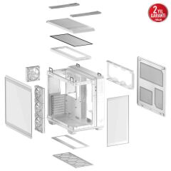 ASUS TUF GAMİNG GT502 HORİZON ARGB BEYAZ MESH TEMPERLİ CAM USB 3.2 MİD TOWER ATX GAMİNG KASA 90DC0093-B19010