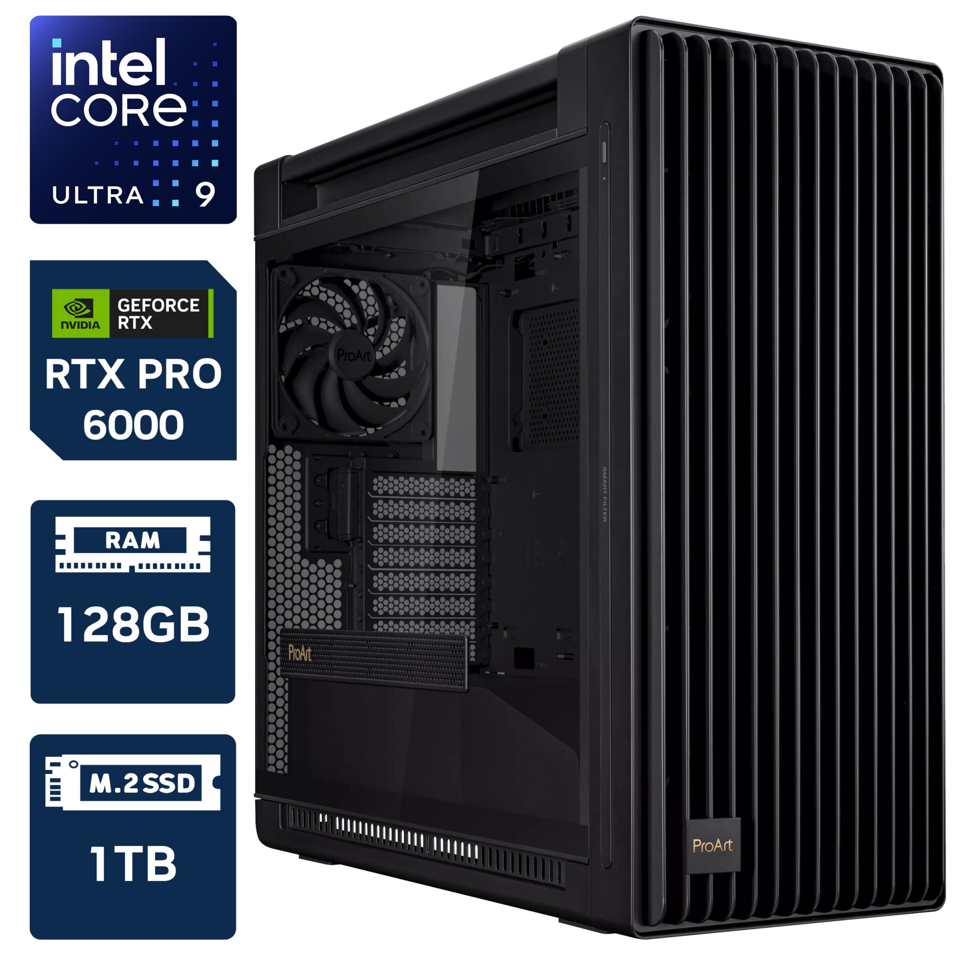 Asus ProArt Ultra 9 285K 128GB DDR5 1TB RTX PRO 6000 BLACKWELL 96GB Windows 11 Pro