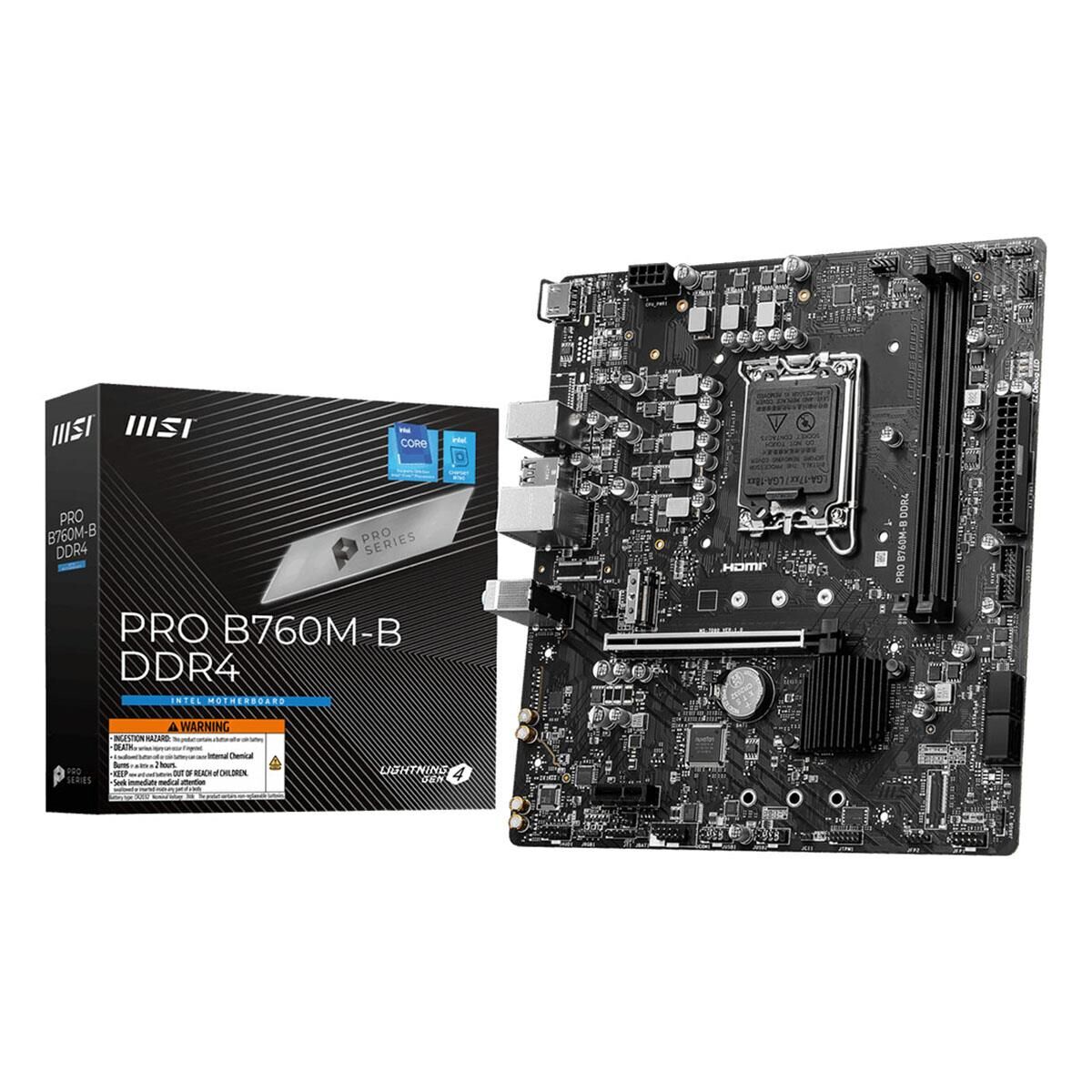 MSI PRO B760M-B INTEL B760 SOKET 1700 DDR4 4800MHZ (OC) M.2 ANAKART