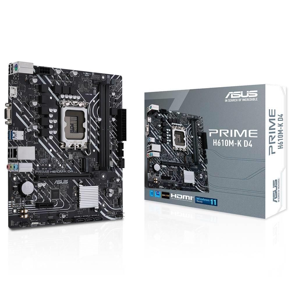 ASUS PRIME H610M-K D4 INTEL H610 LGA1700 DDR4 3200 DP HDMI M2 USB3.2 MATX ANAKART 90MB1A10-M0EAY0
