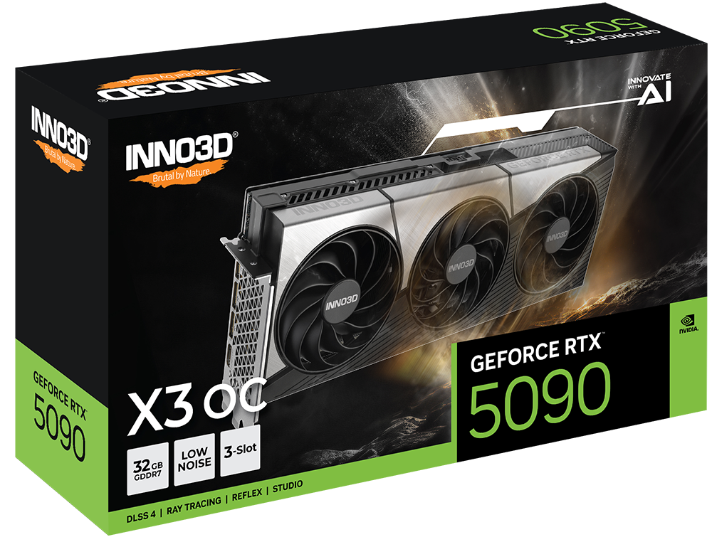INNO3D RTX5090 X3 OC 32GB 512BİT GDDR7 3XDP, HDMI, DLSS 4, NVIDIA REFLEX 2 EKRAN KARTI