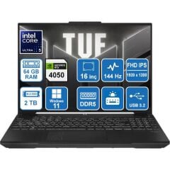 ASUS TUF GAMİNG FX607VU-RL017 CORE 5-210H 64GB DDR5 2TB SSD RTX4050 16'' W11P