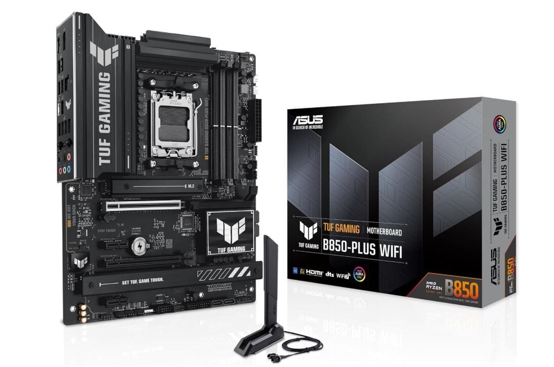 ASUS TUF GAMING B850-PLUS WIFI AMD B850 AM5 DDR5 6400 DP HDMI 3X M2 USB3.2 AX WİFİ BT AURA RGB 2.5GBİT LAN ATX ANAKART 90MB1J30-M0EAY0