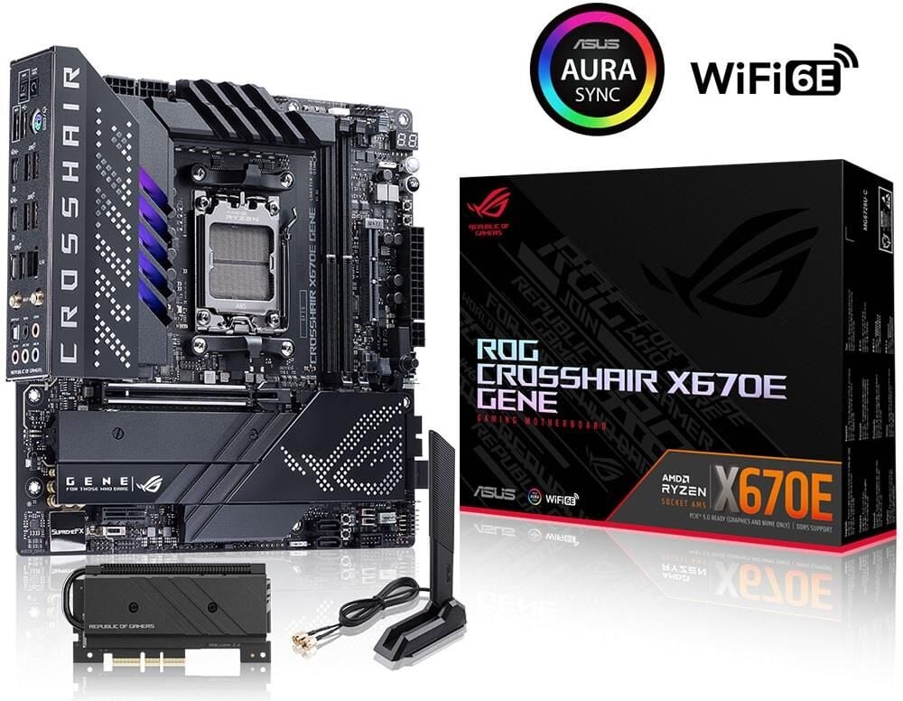 ASUS ROG CROSSHAIR X670E GENE AM5 DDR5 SES GLAN USB4 SATA3 USB3.2 MATX ANAKART 90MB1B80-M0EAY0