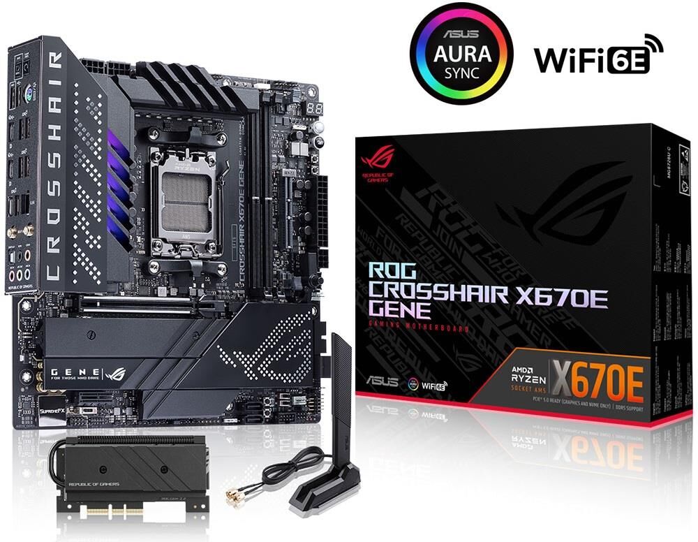ASUS ROG CROSSHAIR X670E GENE AM5 DDR5 SES GLAN USB4 SATA3 USB3.2 MATX ANAKART 90MB1B80-M0EAY0