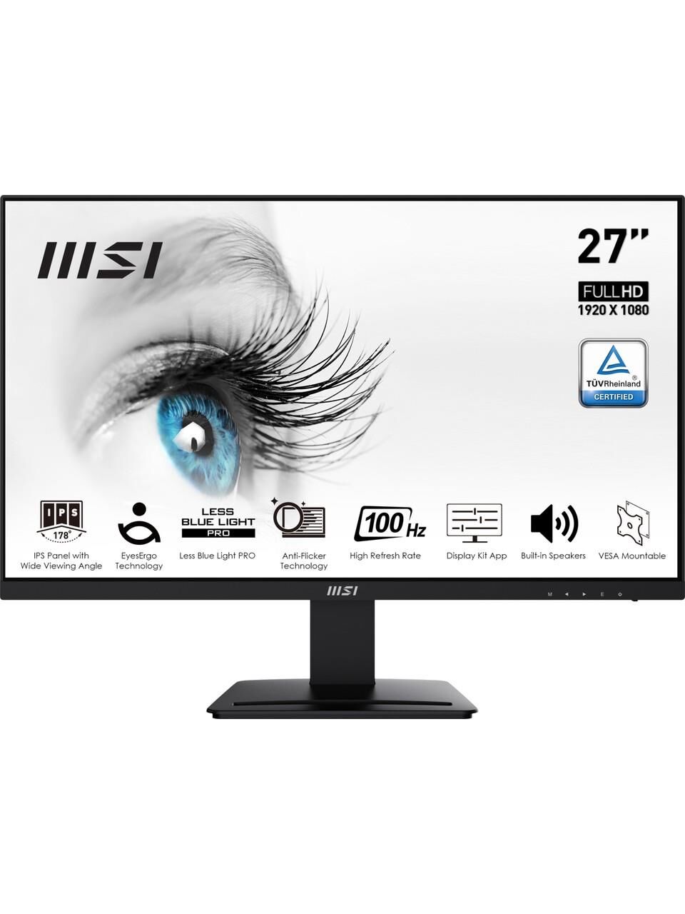 MSI 27'' PRO MP273A 1920X1080 (FHD) FLAT IPS 100HZ 1MS ANTI-GLARE MONITOR
