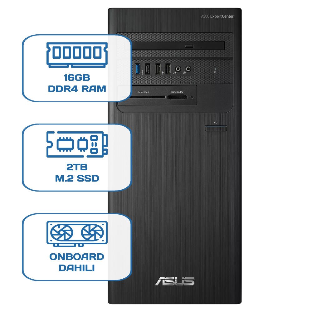 Asus ExpertCenter D5 Tower D500TD i5 12400 16GB DDR4 2TB m.2 SSD W11P Desktop