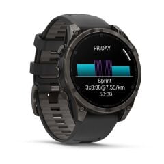 Garmin Fenix 8 – 47 mm, AMOLED Sapphire Karbon Gri DLC Titanyum Siyah/Gri Kayışlı