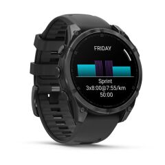 Garmin Fenix 8 – 47 mm AMOLED Siyah/Gri Kayışlı