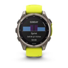 Garmin Fenix 8 - 47 mm Solar Sapphire Titanyum Amp Sarı/Grafit Silikon Kayışlı