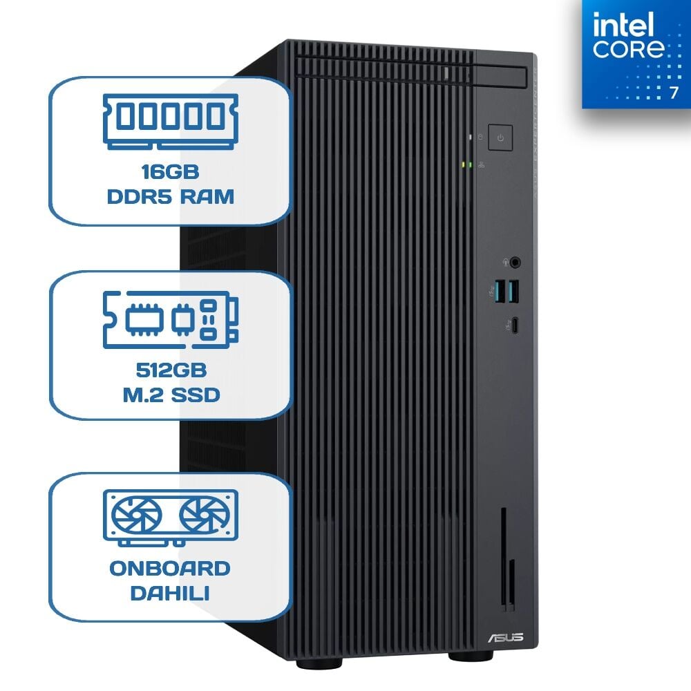 Asus ExpertCenter P500MV-C724016512B0D Core 7 240H 16 GB DDR5 512 GB M.2 SSD W11P Desktop