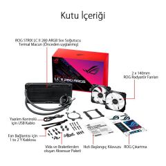 ASUS ROG STRIX LC II 280 ARGB AURA SYNC DUAL ROG 140MM ADRESLENEBİLİR RGB FAN SIVI CPU SOĞUTUCUSU V2 90RC00C1-M0UAY0
