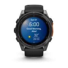Garmin Fenix 8 – 51 mm AMOLED Slate Gri, Siyah Silikon Kayışlı