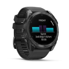 Garmin Fenix 8 – 51 mm AMOLED Slate Gri, Siyah Silikon Kayışlı