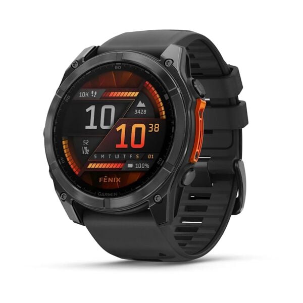 Garmin Fenix 8 – 51 mm AMOLED Slate Gri, Siyah Silikon Kayışlı